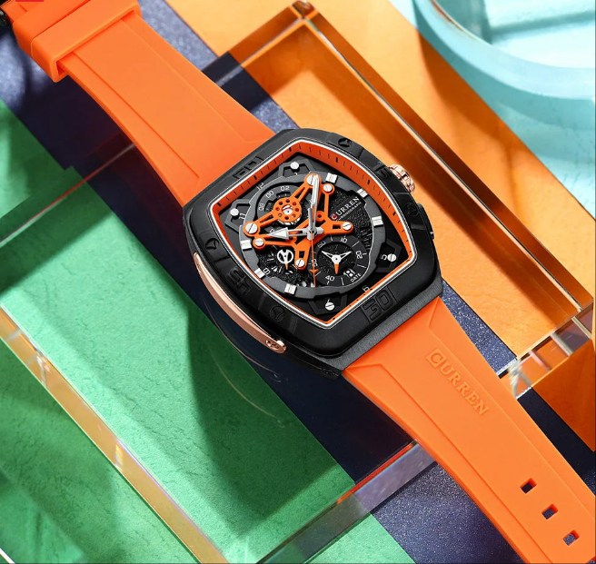 CURREN Watches with Large Dial Casual Quartz