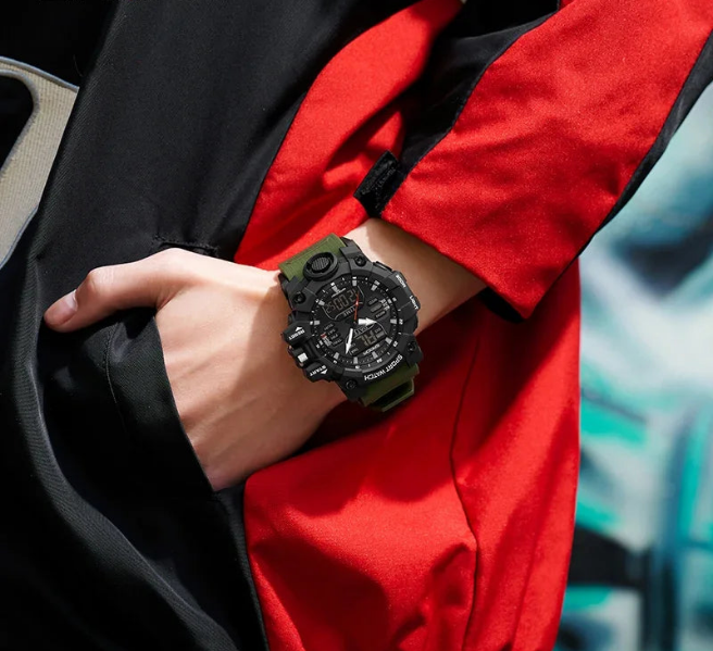 SANDA 6126 Dual Display Men Watches