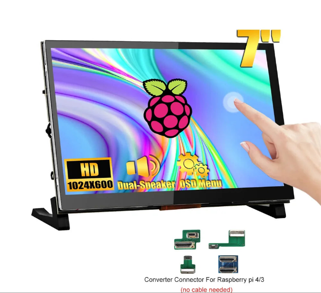 7Inch Raspberry PI Touch Screen, Dual Speakers