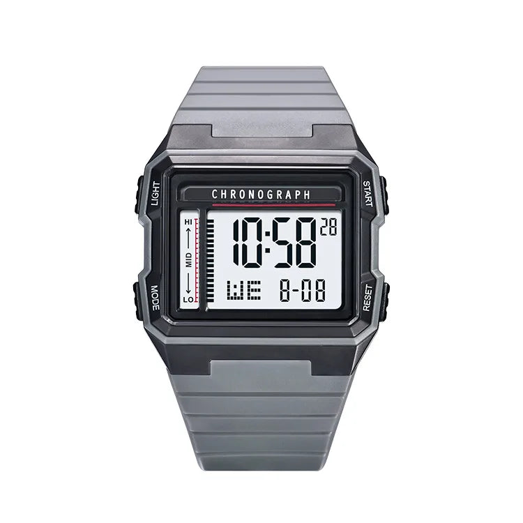 Men's square electronic watch