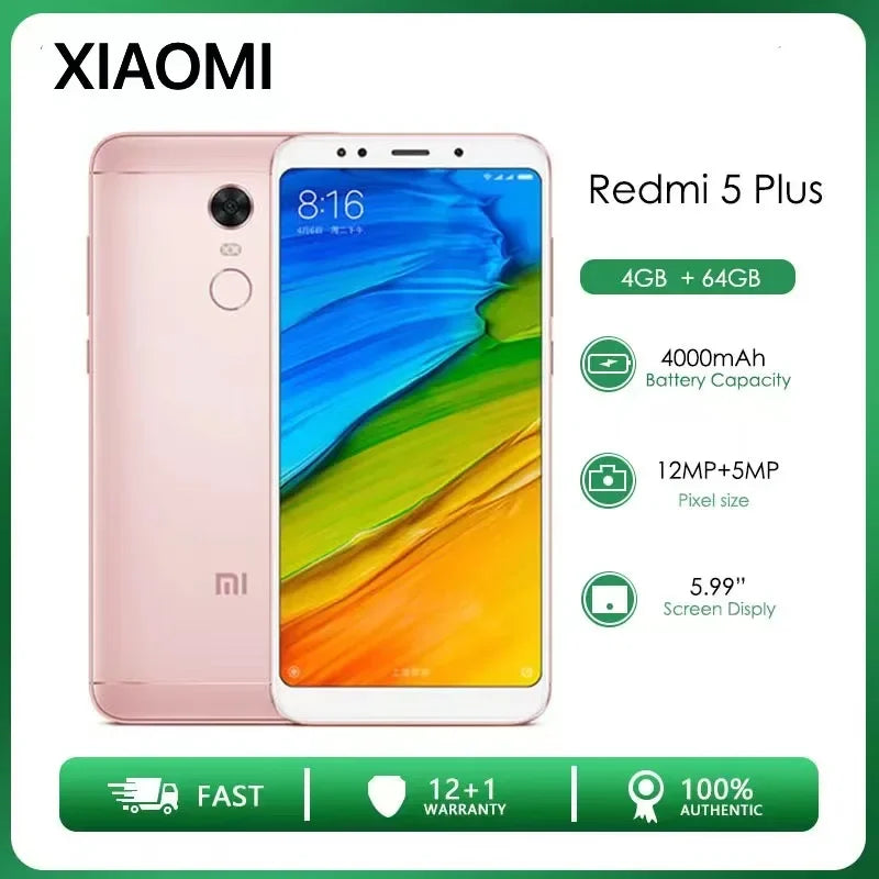 Xiaomi Redmi 5 plus smartphone 5.9Inch