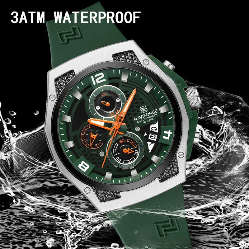 NAVIFORCE Men Watches Silicone Strap