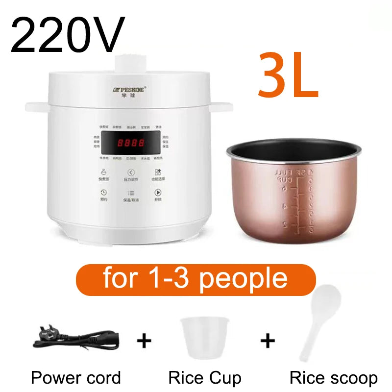110V Japanese Style Smart 3L pressure cooker 220v non-stick inner liner white