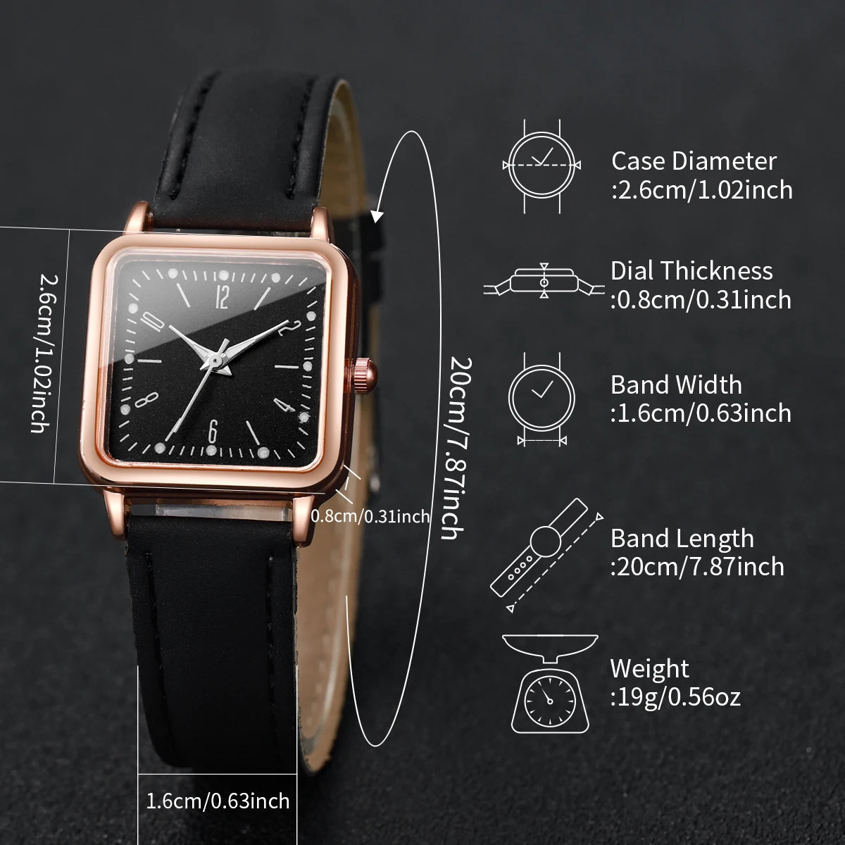 3PCs/Set Women's Fashion Watch