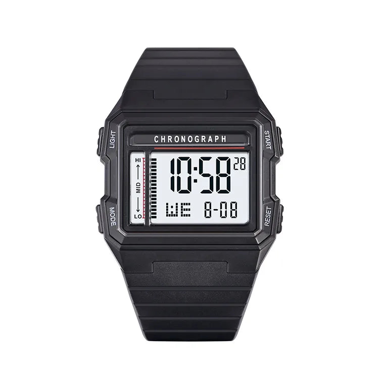Men's square electronic watch