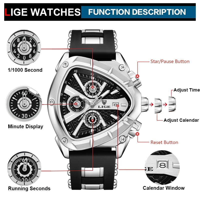 LIGE Men's Watch