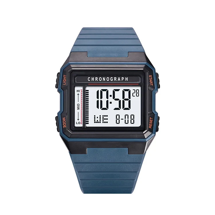 Men's square electronic watch