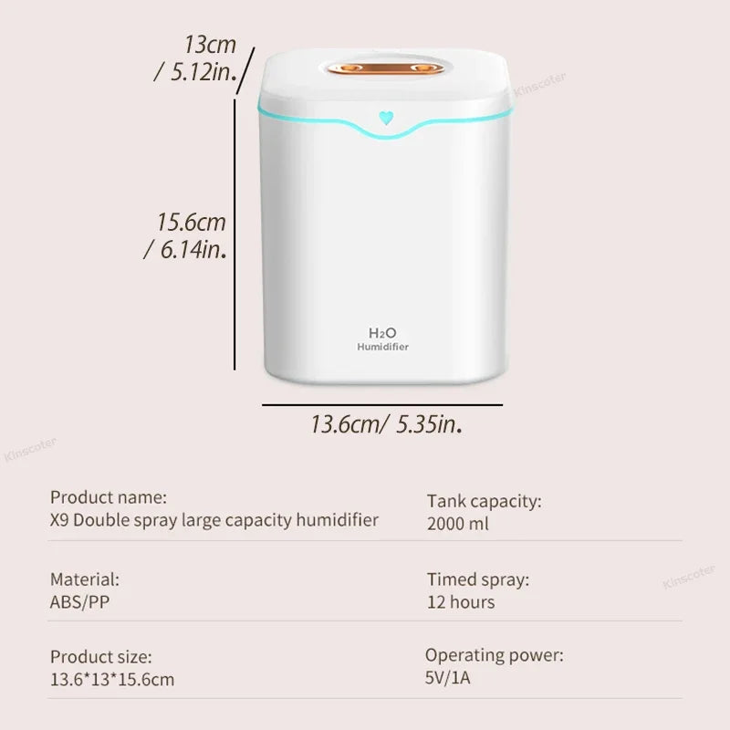 Humidifier Silent Double Spray
