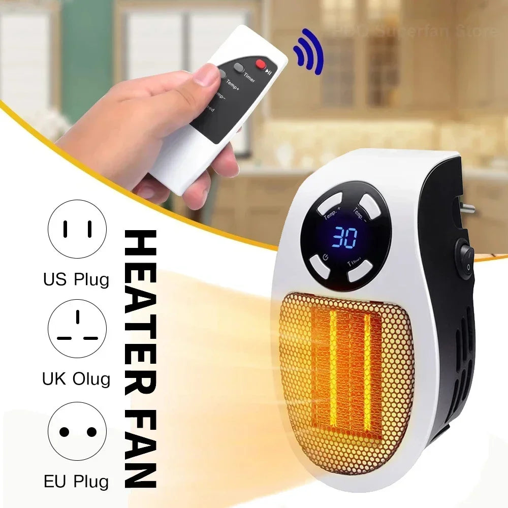 Electric Heater Fan Mini Radiator Remote Warmer Machine 500W