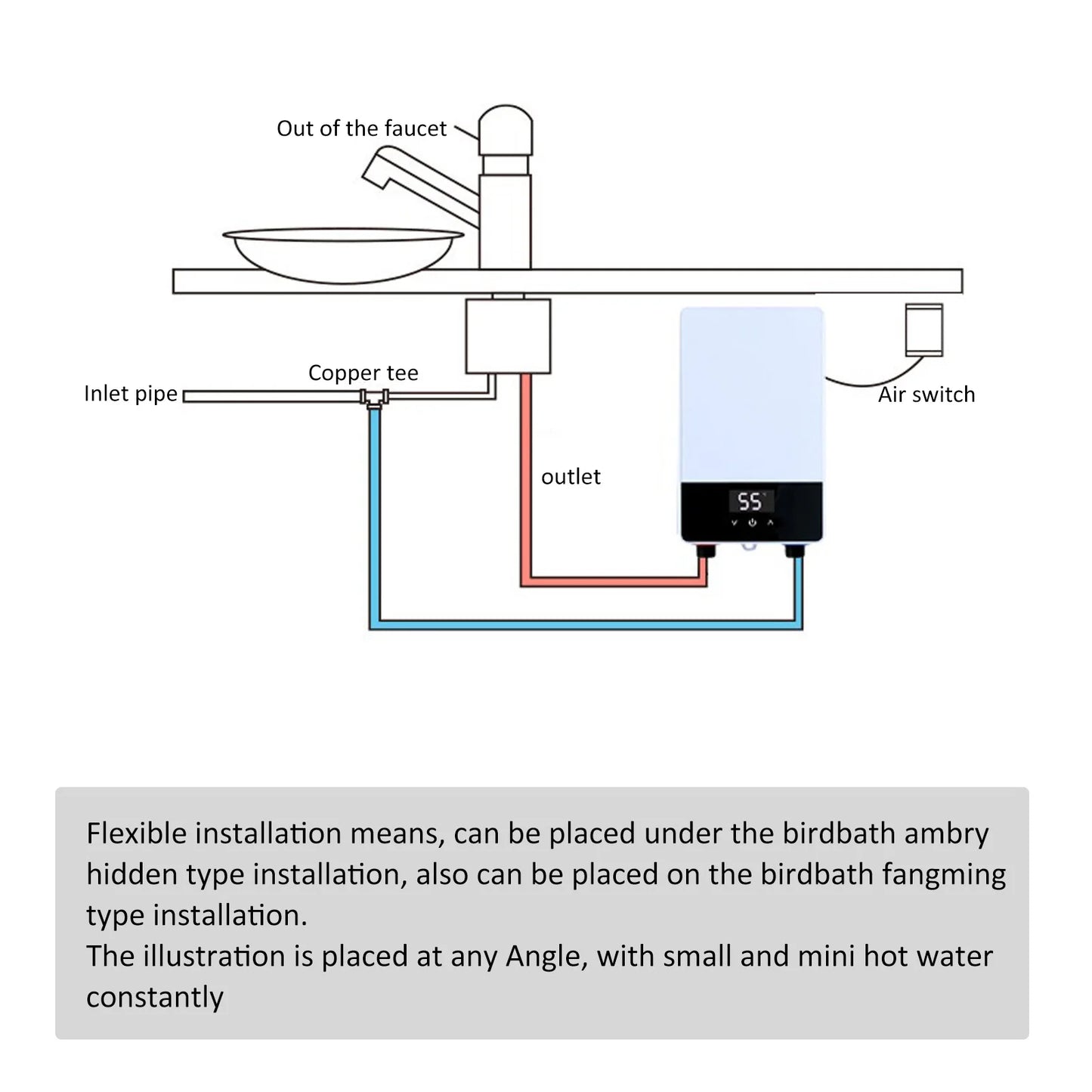 Instant Water Heater Electric 220V/5500W