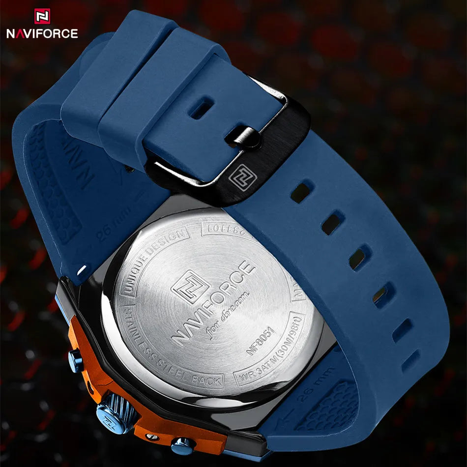 NAVIFORCE Men Watches Silicone Strap