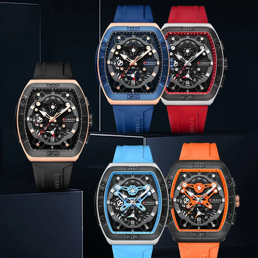 CURREN Watches with Large Dial Casual Quartz