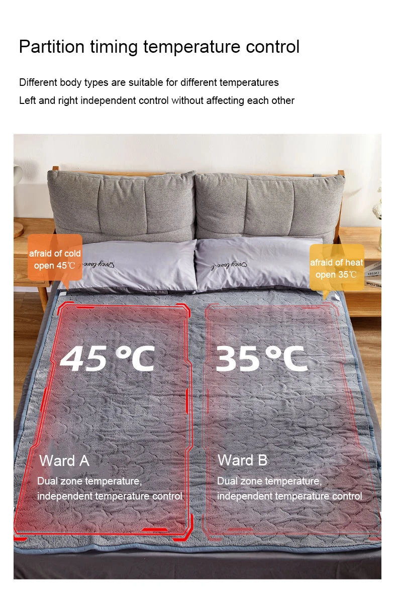 DMWD 220V Electric Blanket Thicker Mattress Heater