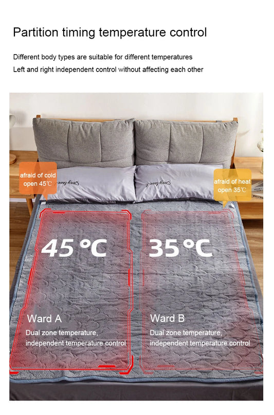 DMWD 220V Electric Blanket Thicker Mattress Heater