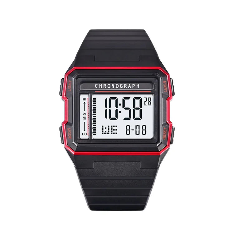 Men's square electronic watch