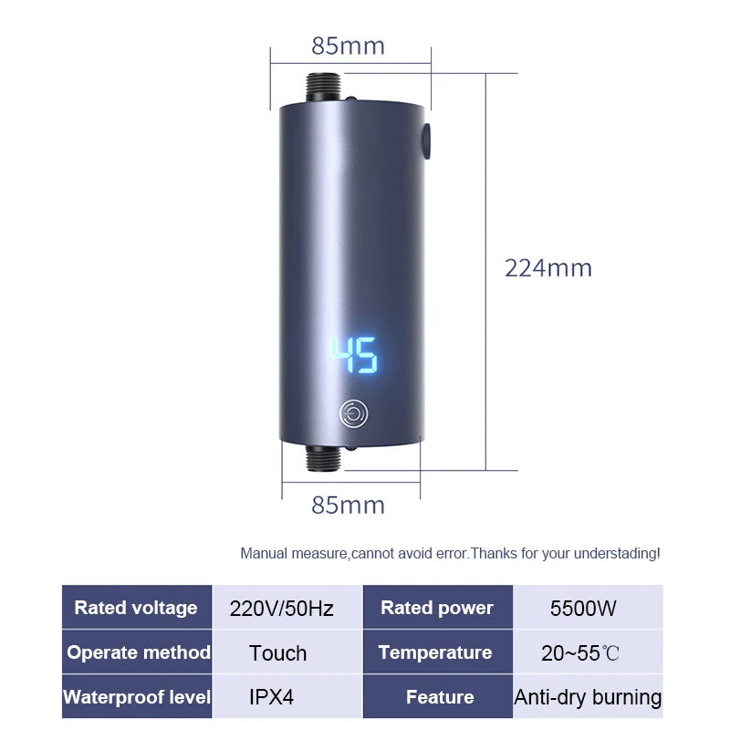 3500W/5500W Instant Electric Tankless Water Heater Kitchen Faucet And Shower use