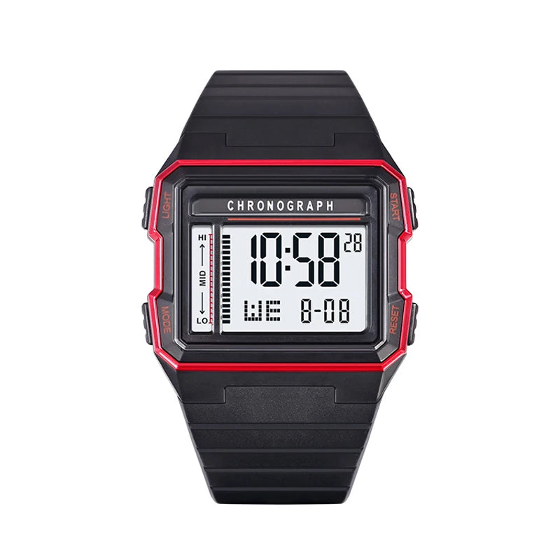 Men's square electronic watch
