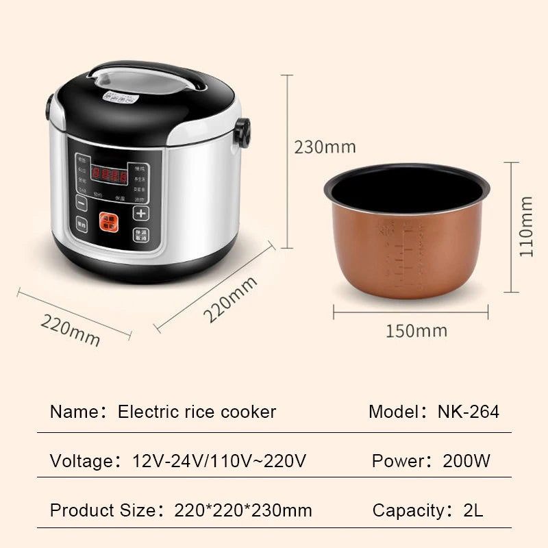 Portable Rice Cooker 2L