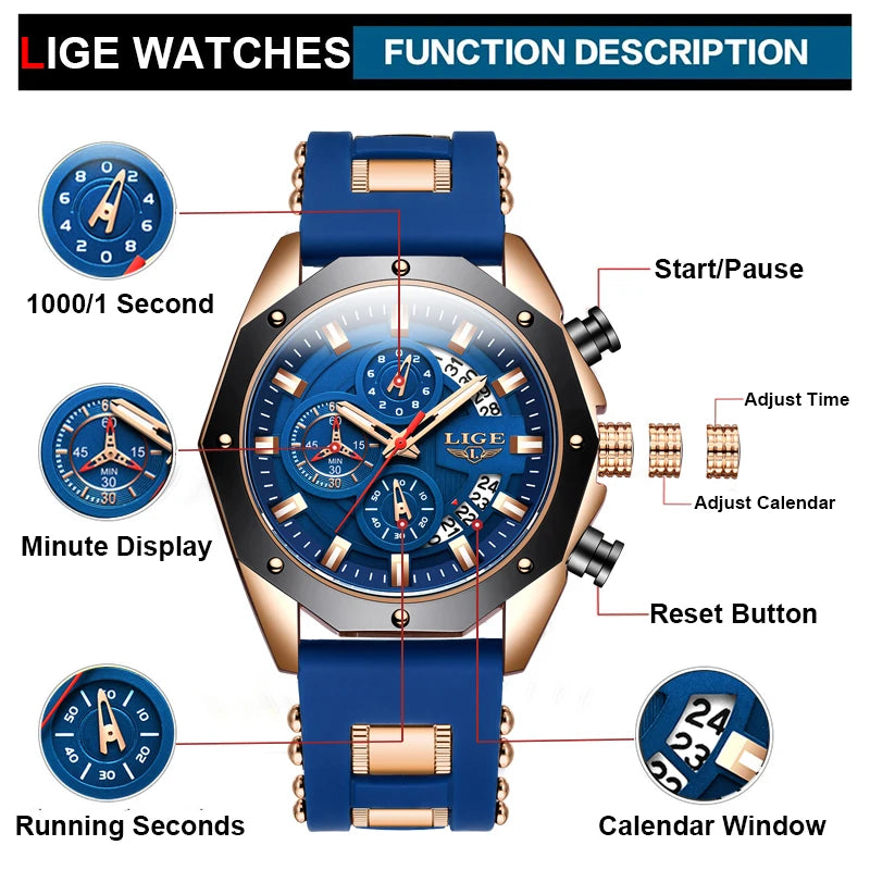 LIGE Men's Watches