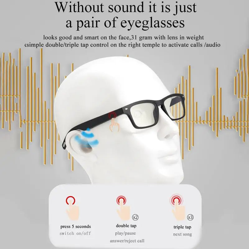 Bluetooth Wireless Glasses Headset