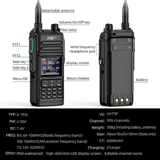 KSUT UV75P 10W Professional Walkie Talkie
