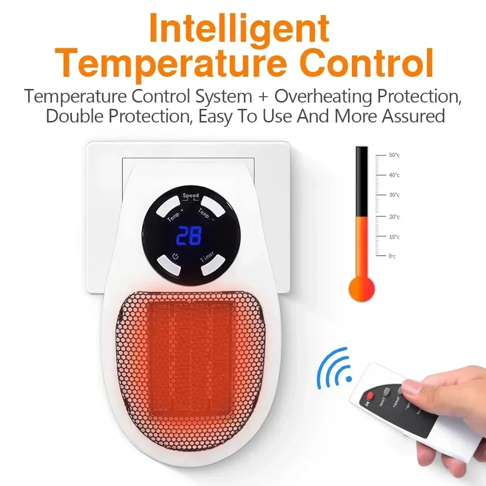 Electric Heater Fan Mini Radiator Remote Warmer Machine 500W