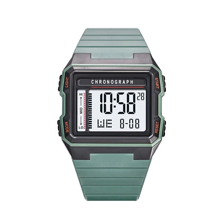 Men's square electronic watch