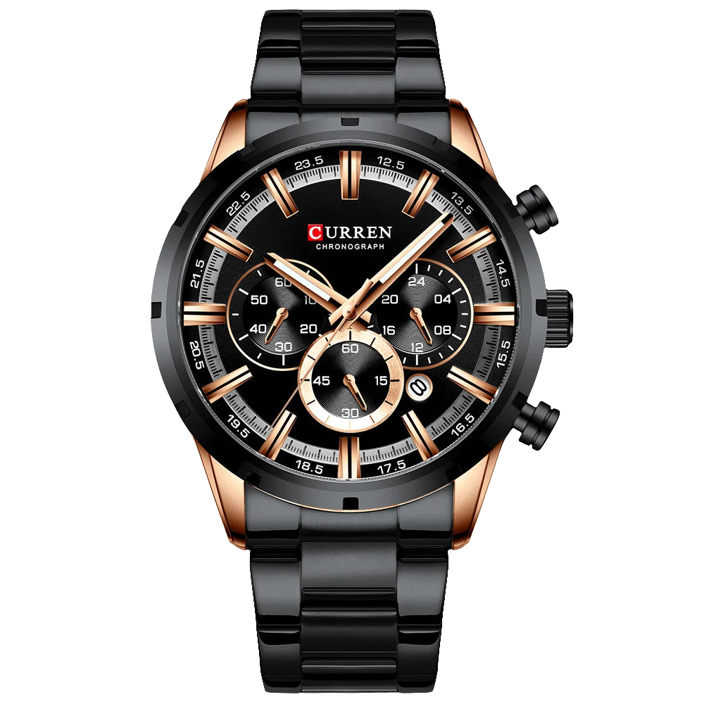 CURREN Chronograph, Silver Blue Mens Stainless Steel