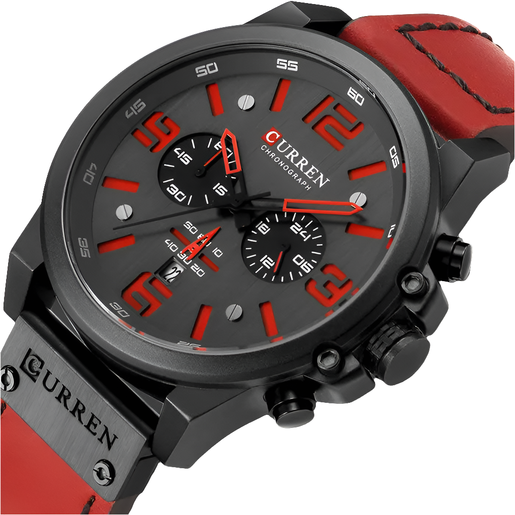 CURREN Chronograph, Classic Black And White Men's Watches