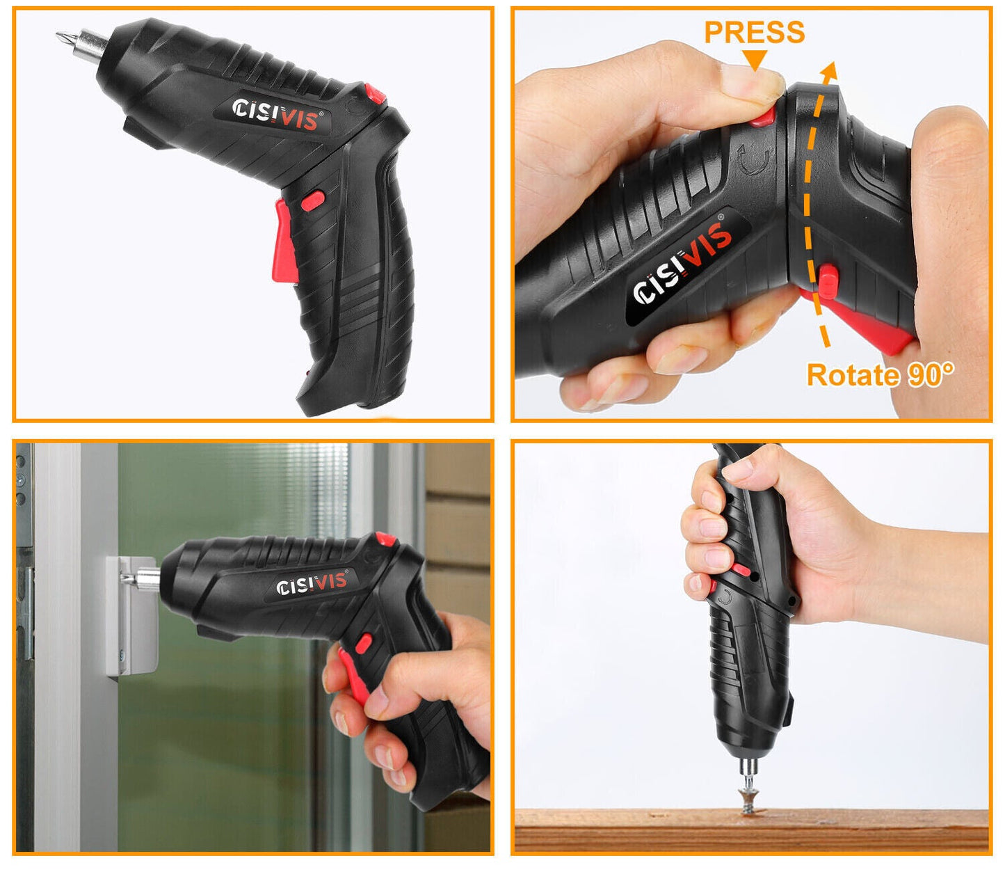 Cordless Electric Screwdriver 47PCS Set, Drill Driver Bits Rechargeable Kit