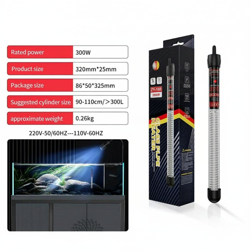 Fish Tank Glass Pipe Heater, The Aquarium Fish Thermostat Quartz Heater