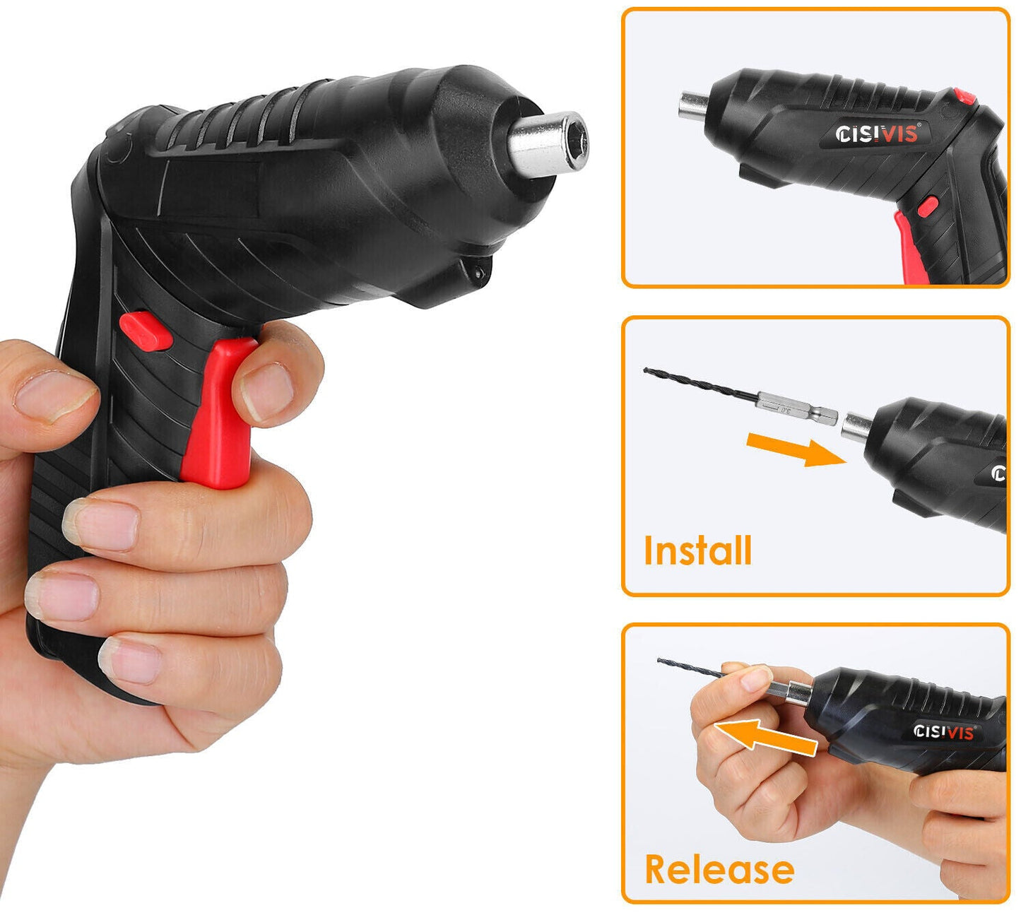 Cordless Electric Screwdriver 47PCS Set, Drill Driver Bits Rechargeable Kit