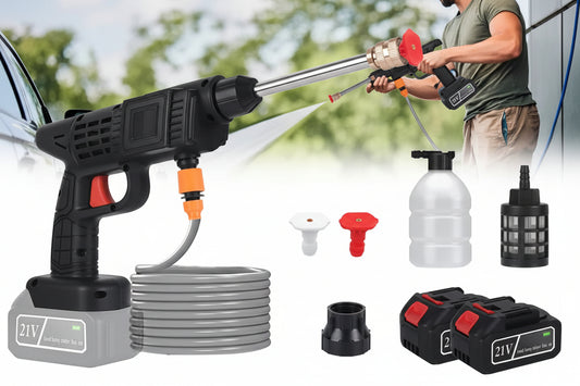 Portable Electric High Pressure Water Sprayer 400PSI, With Nozzle Foam Bottle Filter 1200mAh