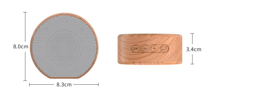 Mini Wood Bluetooth Speaker, Portable Outdoor Wireless Support AUX TF