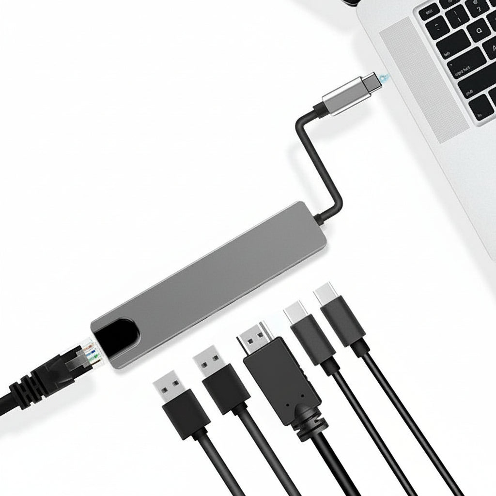 6 In 1 HUB Rj45 Network Card Adapter