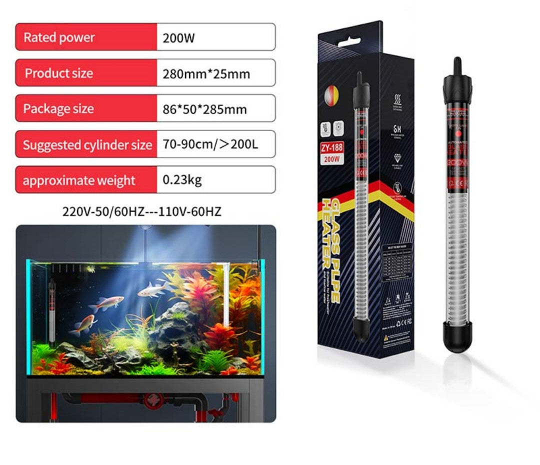 Fish Tank Glass Pipe Heater, The Aquarium Fish Thermostat Quartz Heater