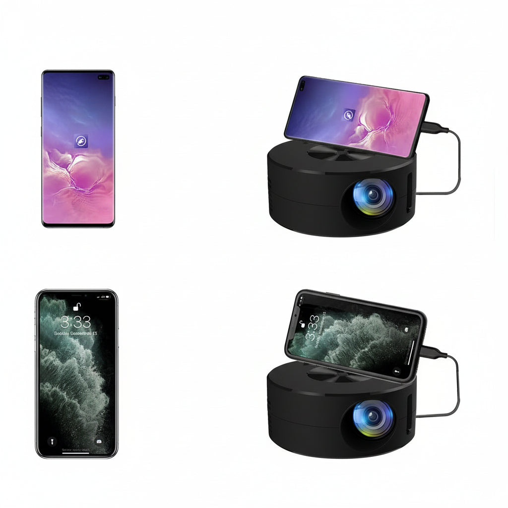 Smart Projector WiFi, Portable 1080P Home Theater Video LED Mini Projector For Home Theaters Media Player