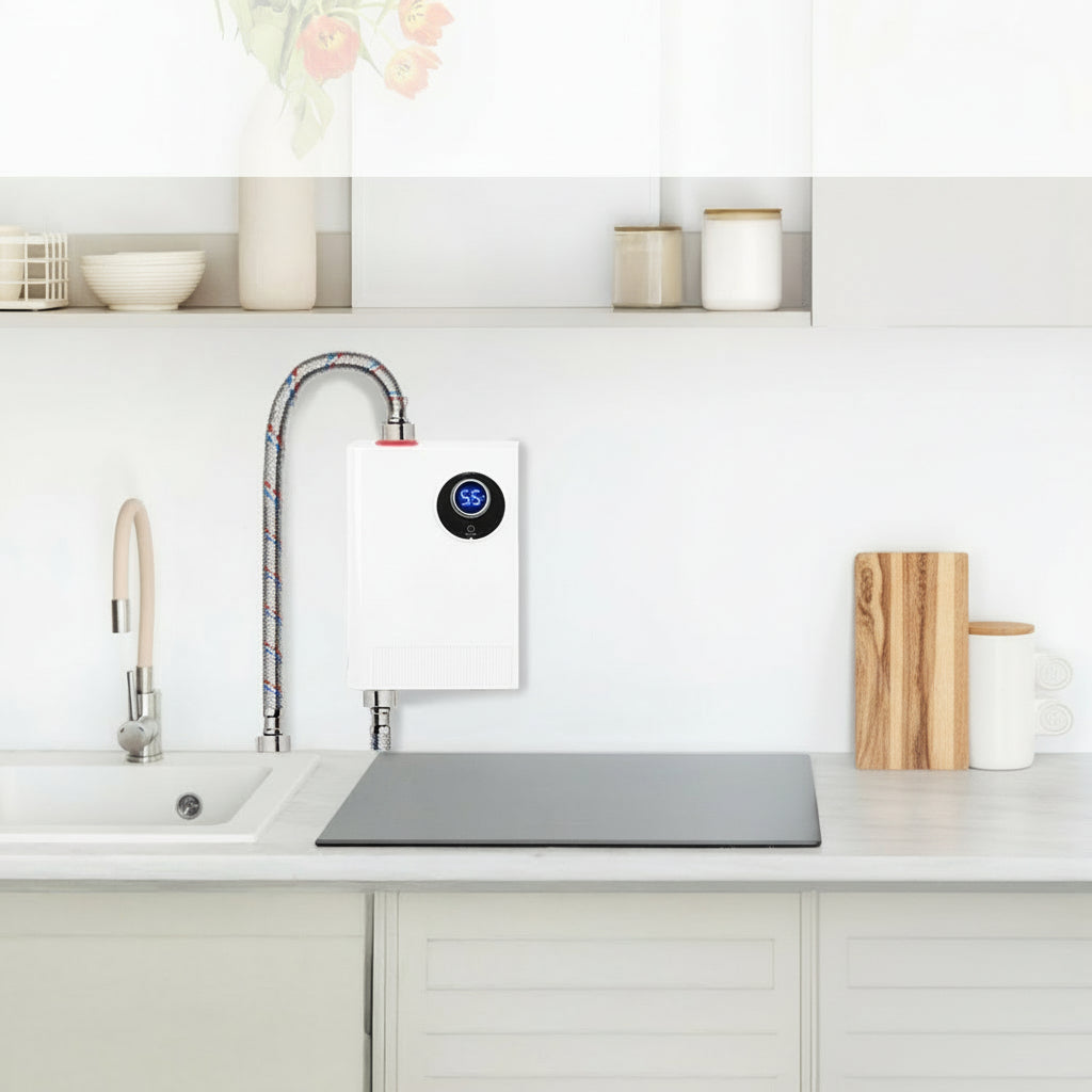 3000W Electric Tankless Water Heater, With Digital Display For Kitchen Or Bathroom Use