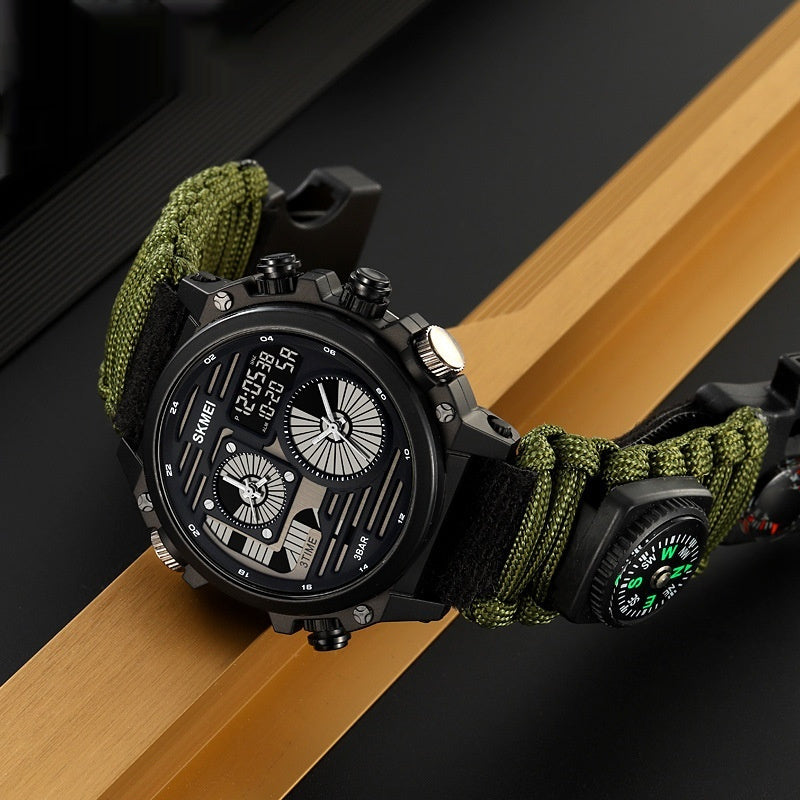 SKMEI Multi-Function Waterproof Silicone Paracord Watches