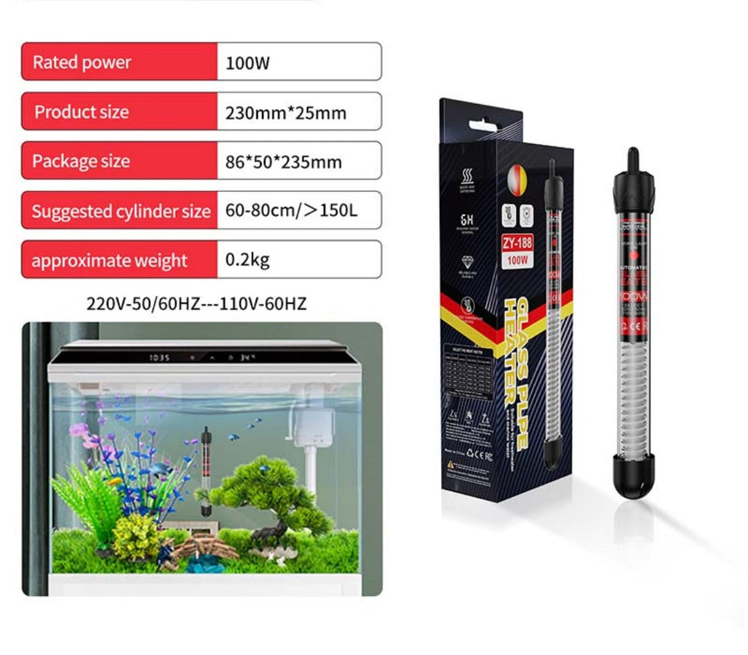 Fish Tank Glass Pipe Heater, The Aquarium Fish Thermostat Quartz Heater