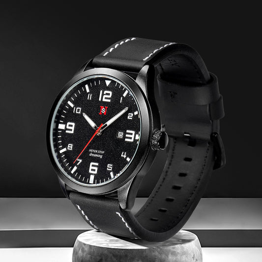 Mens Quartz Watches With A Leather Strap