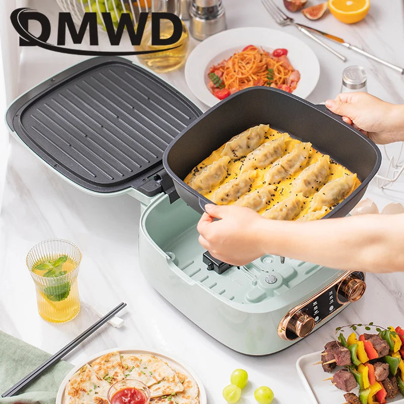 Multifunction Electric Deep Hot Pot Double-sided BBQ Grilling