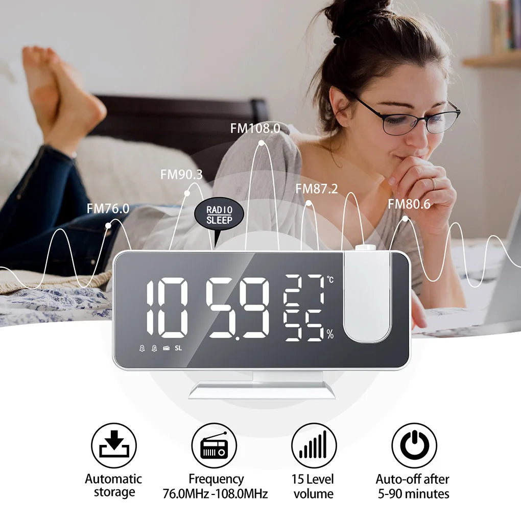 LED Digital Electronic Desktop Clocks, With Radio