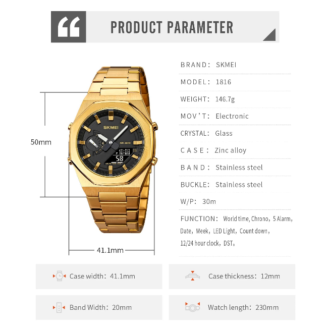 SKMEI 1816 Relogio Masculino For Men's
