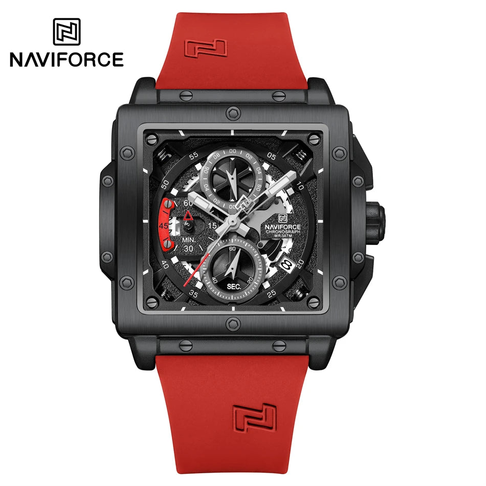 NAVIFORCE Chronograph Men's Casual Square Quartz Watches