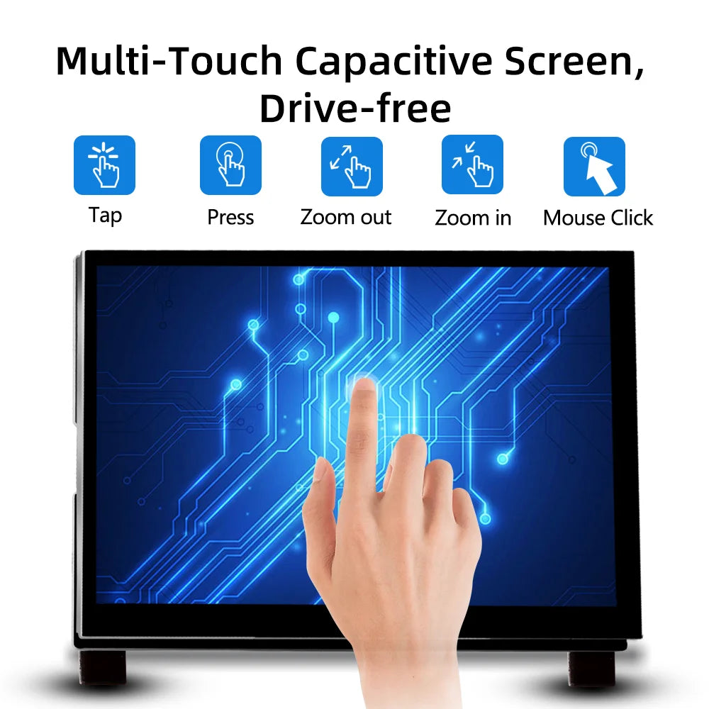 iPistBit 7inch Display, Resolution Capacitive Touch Screen for Raspberry