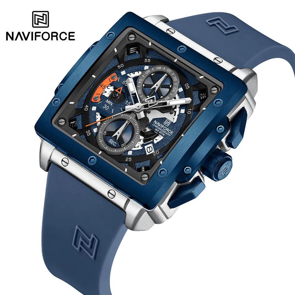 NAVIFORCE Chronograph Men's Casual Square Quartz Watches