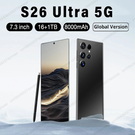 S26 Ultra 7.3inch HD, 5G Snapdragon 8Gen3