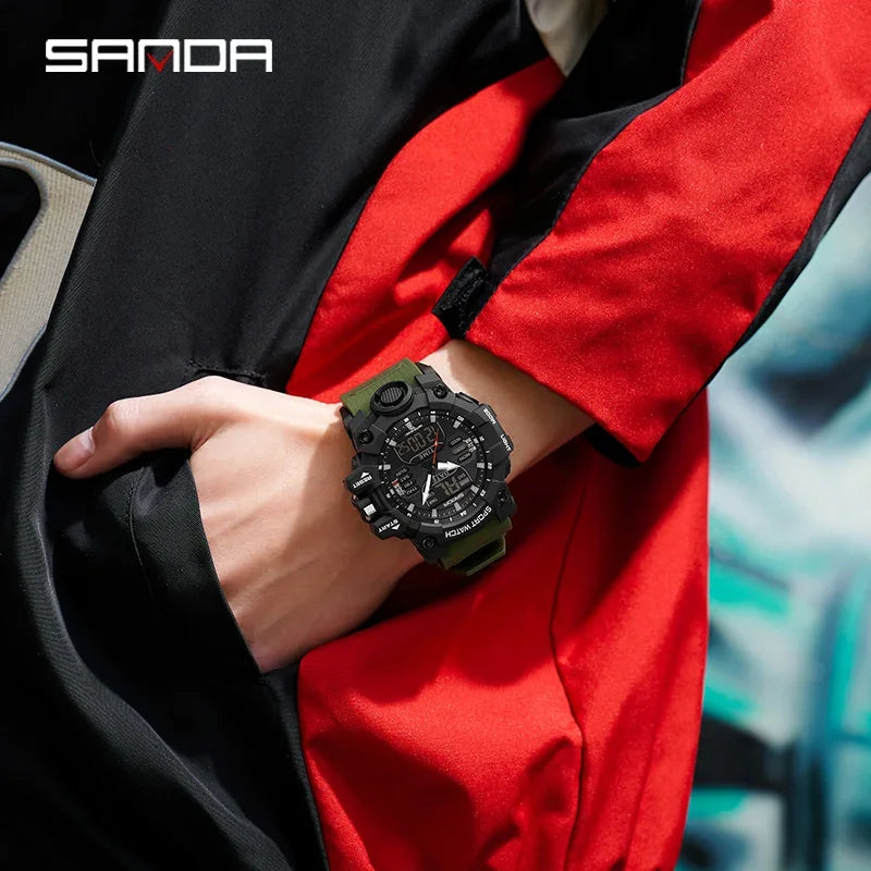 SANDA 6126 Dual Display Men Watches