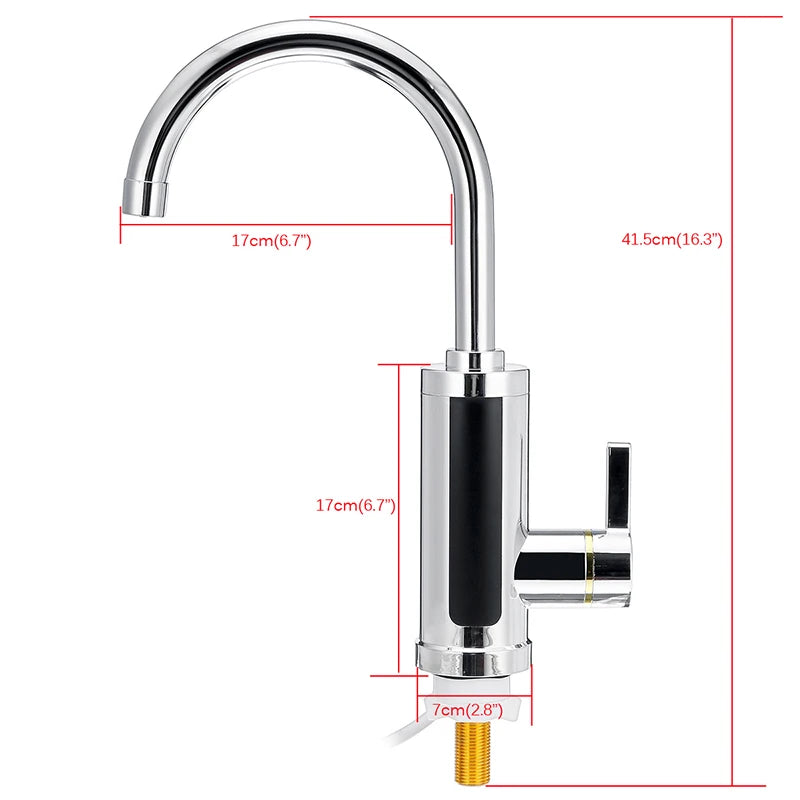 3000W Electric Faucet Water Heater, with LED Digital Display